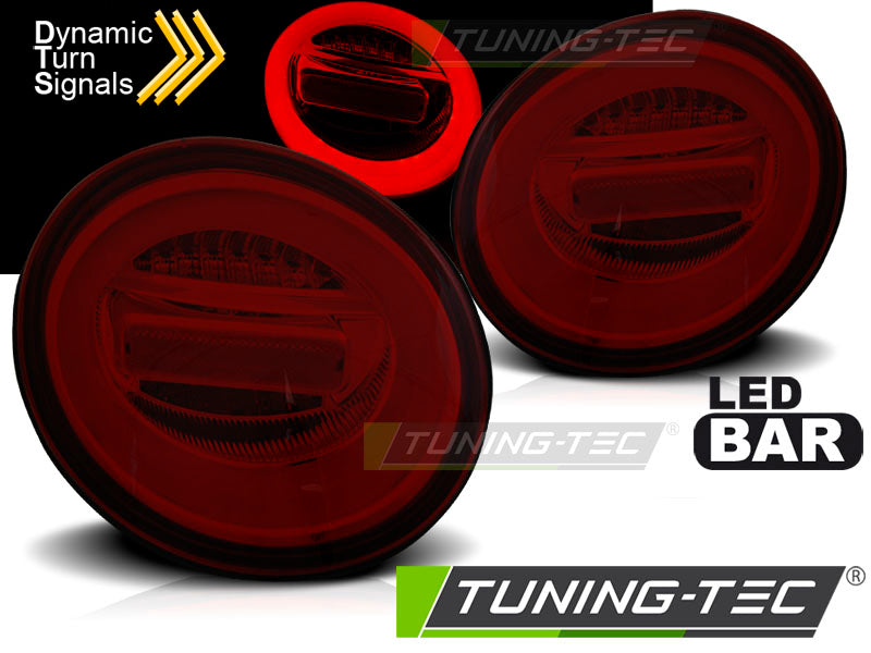Feux arrière à LED rouges fumés SEQ compatibles avec VW New Beetle 10.98-05