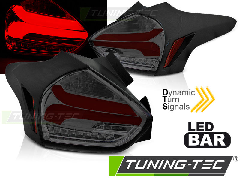 FORD FOCUS 3 15-18 HAYON ROUGE FUMÉ SEQ LED