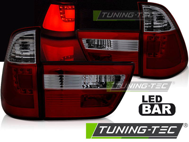 Feux arrière à LED rouges fumés compatibles BMW X5 E53 09.99-10.03