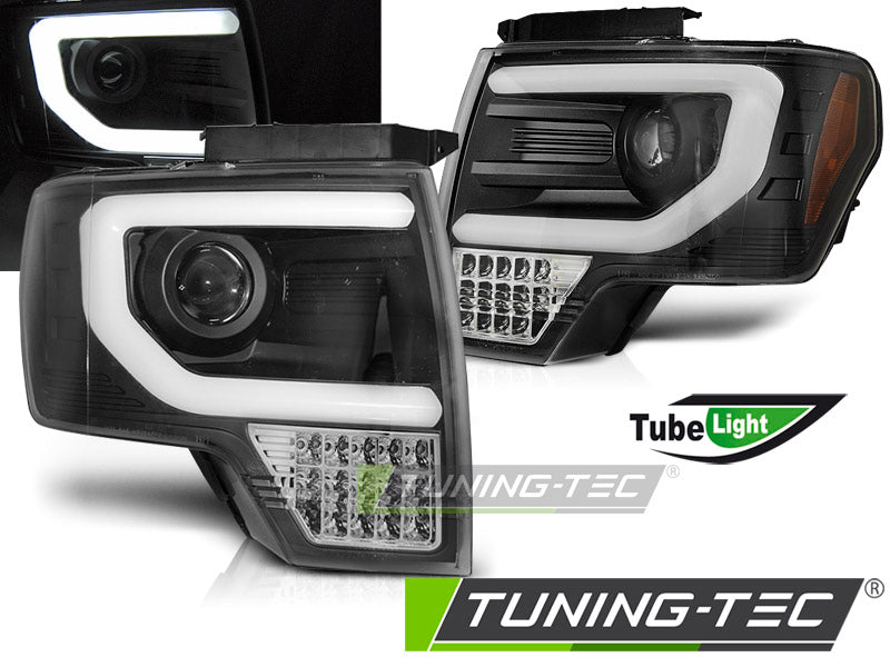 Feux tubulaires noirs pour Ford F150 MK12 (2008-2014).