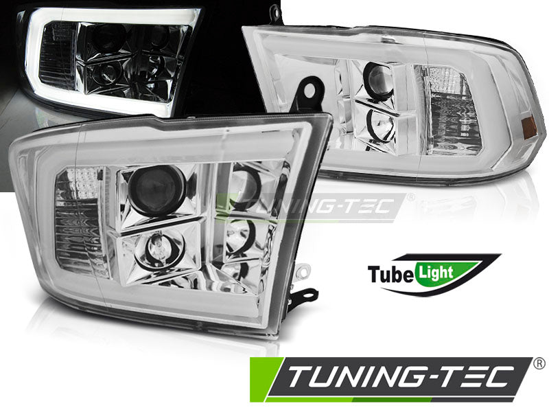 Feux tubulaires chromés pour Dodge Ram 09-18