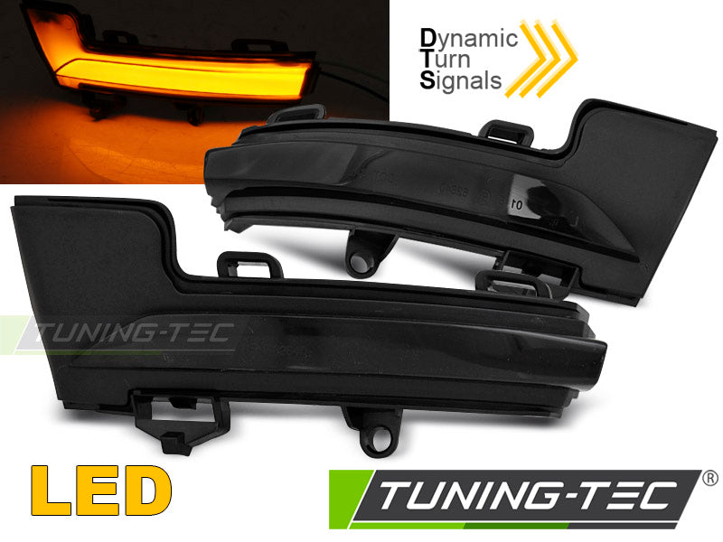 Clignotant latéral à LED fumé intégré au rétroviseur, compatible avec Skoda Octavia III (2012-2020).