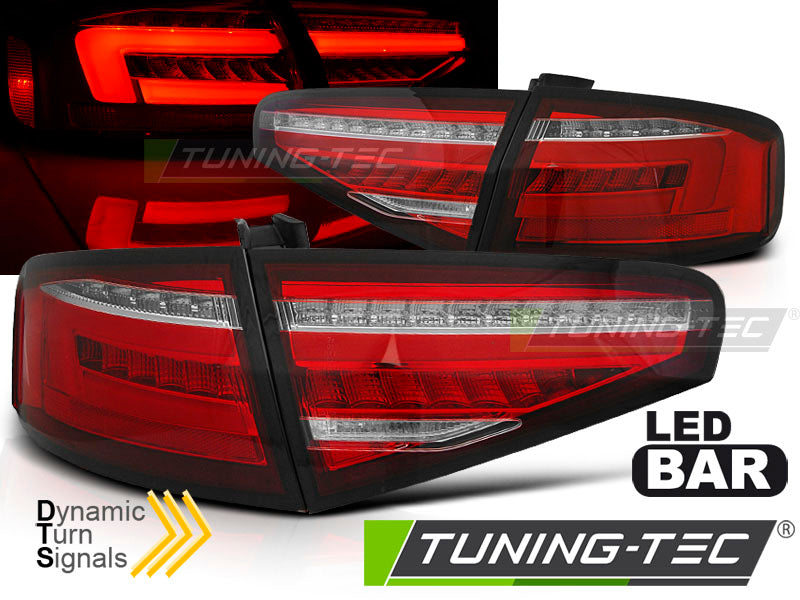 Feux arrière à LED rouges et blancs, compatibles avec Audi A4 B8 berline 2012-2015, ampoule d'origine