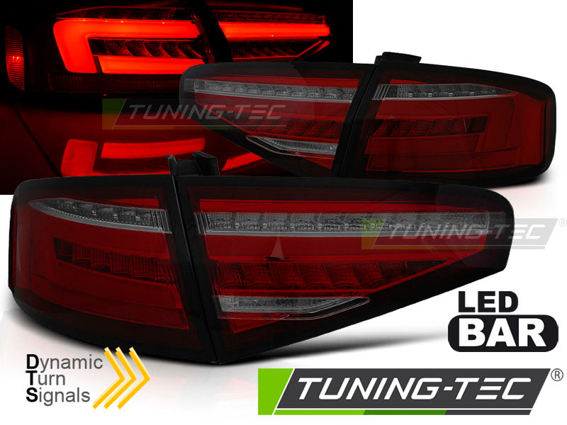Feux arrière à LED à LED fumés rouges, compatibles avec Audi A4 B8 berline 2012-2015, ampoule d'origine