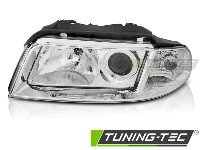 Phare chromé gauche TYC compatible avec Audi A4 B5 99-00