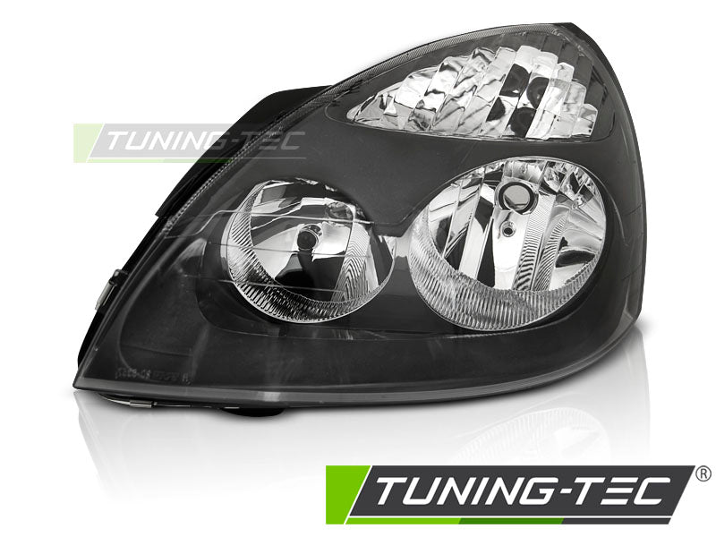 Phare avant gauche noir TYC compatible avec Renault Clio II 06.01-09.05