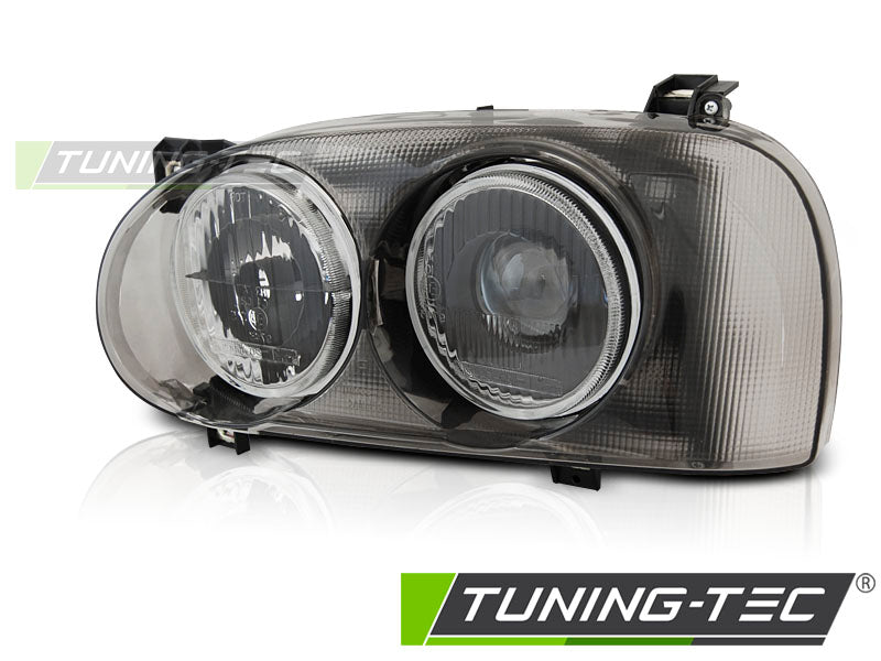 Phares avant gauche fumés TYC compatibles avec VW Golf 3 09.91-08.97