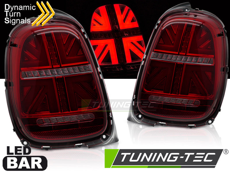 Feux arrière à LED rouges fumés SEQ compatibles avec MINI COOPER F55 F56 F57 14-17 6 broches