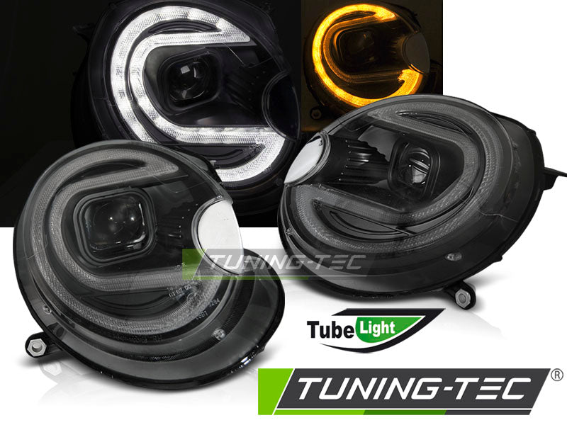 Phares tubulaires à LED noirs compatibles BMW MINI (COOPER) 06-14