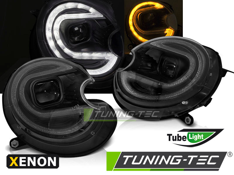 Phares tubulaires à LED HID noirs compatibles BMW MINI (COOPER) 06-14