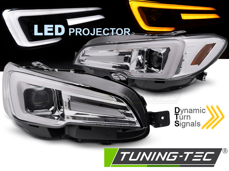 Phares à LED chromés avec feux de jour (DRL) compatibles avec Subaru WRX 14-22