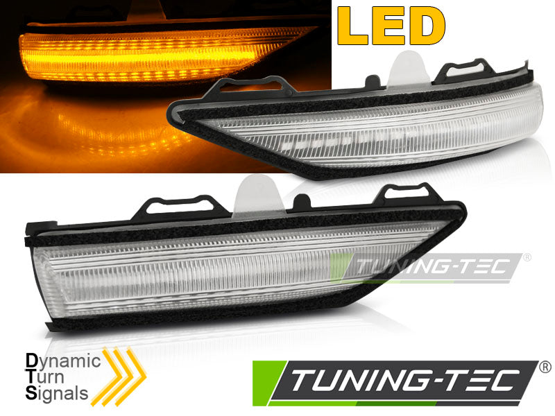 Clignotant latéral à LED blanc intégré au rétroviseur, compatible avec Ford Fiesta MK8 (2017-2023).