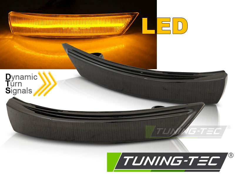 Clignotant latéral à LED fumé intégré au rétroviseur, compatible avec Ford Focus MK2 MK3 08-17 / Mondeo MK4 10-14