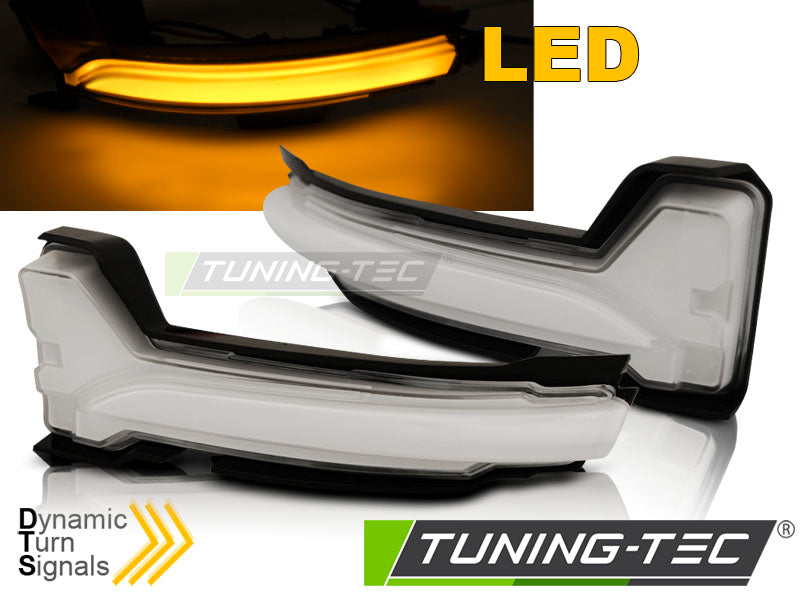 Clignotant latéral à LED blanche séquentielle intégré au rétroviseur, compatible avec Ford Focus MK4 (2018-2025)
