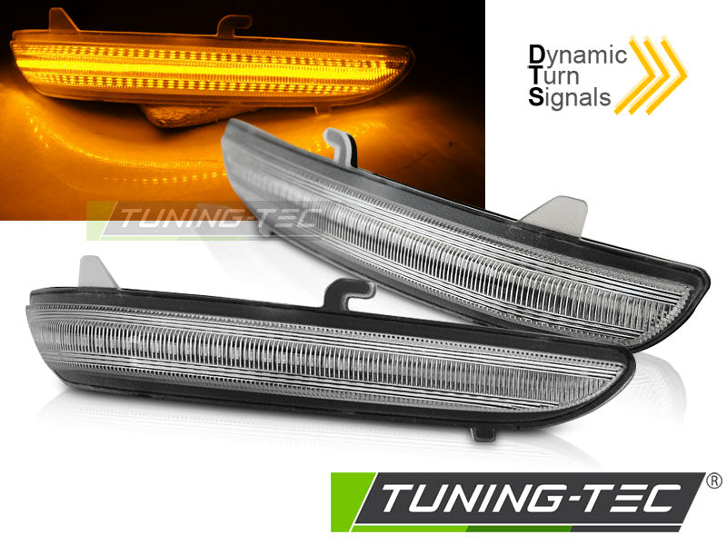 Clignotant latéral à LED blanche SEQ intégré au rétroviseur, compatible avec Peugeot 208 / 2008 / Citroën C3
