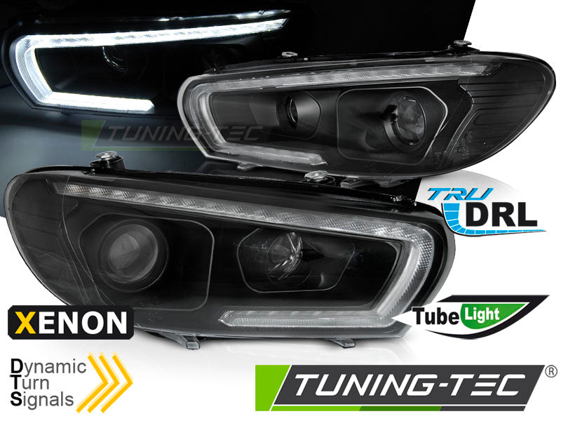 Phares Xeonon à tube LED séquentiel noir compatibles VW Scirocco 08-04.14