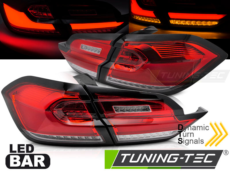 Feux arrière à LED rouges et blancs compatibles avec Ford Fiesta MK8 (2017-2021) à hayon