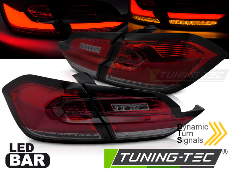 Feux arrière à LED rouge fumé compatibles avec Ford Fiesta MK8 17-21 (berline à hayon)