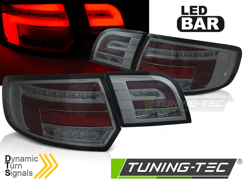 Barre de feux arrière à LED rouges fumés séquentiels compatibles avec Audi A3 8P 5D 03-08