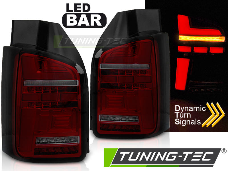 Feux arrière à LED à LED fumés rouges, compatibles VW T6.1 20-, ampoule d'origine