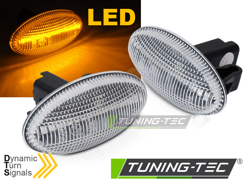 Clignotant latéral à LED blanc SEQ compatible avec Peugeot 107, 206, 307 et Citroën C1, C2, C3 et C4