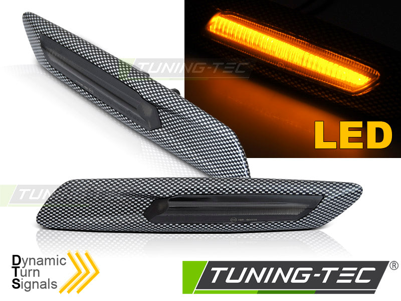 Feux de position latéraux à LED fumés carbone, compatibles BMW F10/F11 2010-2013