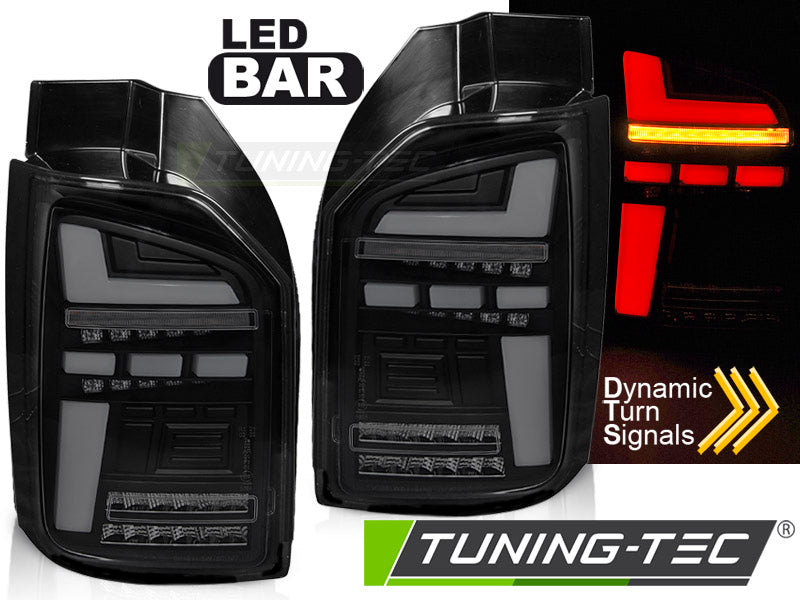 Feux arrière à LED noirs fumés SEQ compatibles VW T6, T6.1 15-24 OEM LED