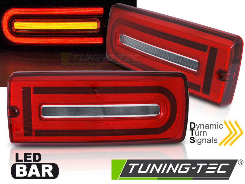 Feux arrière à LED rouges et blancs compatibles avec Mercedes Classe G W463 (1990-2018)