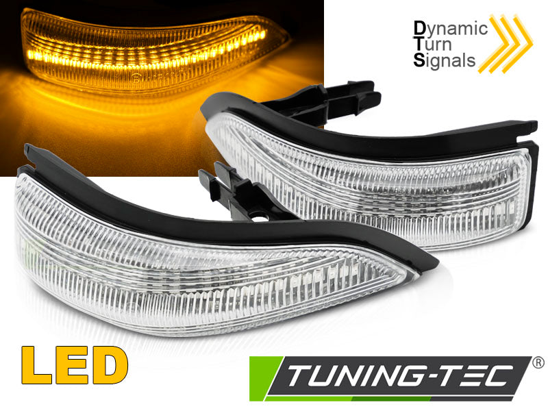 Clignotant latéral à LED blanche intégré au rétroviseur, compatible avec Toyota Yaris III (2011-2019).