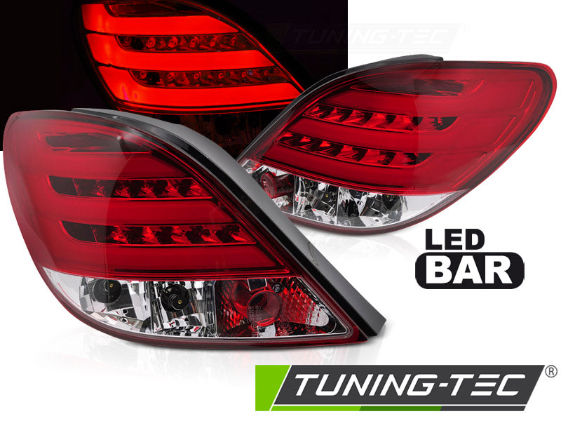 Barre LED rouge et blanche pour Peugeot 207 3D/5D (05.06-06.09).