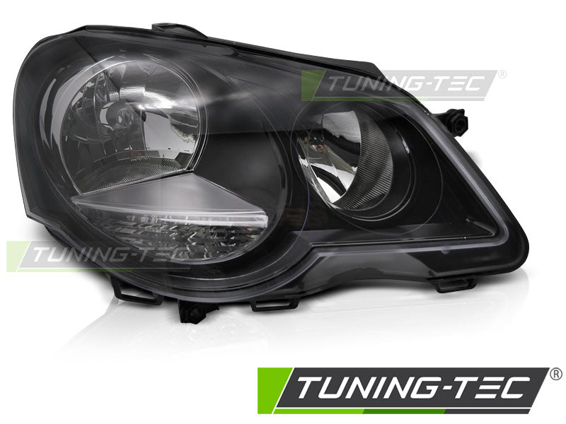 Phare avant noir côté droit TYC compatible VW Polo 9N3 05-09
