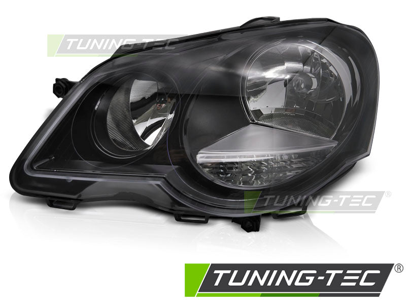Phare avant gauche noir TYC compatible VW Polo 9N3 05-09