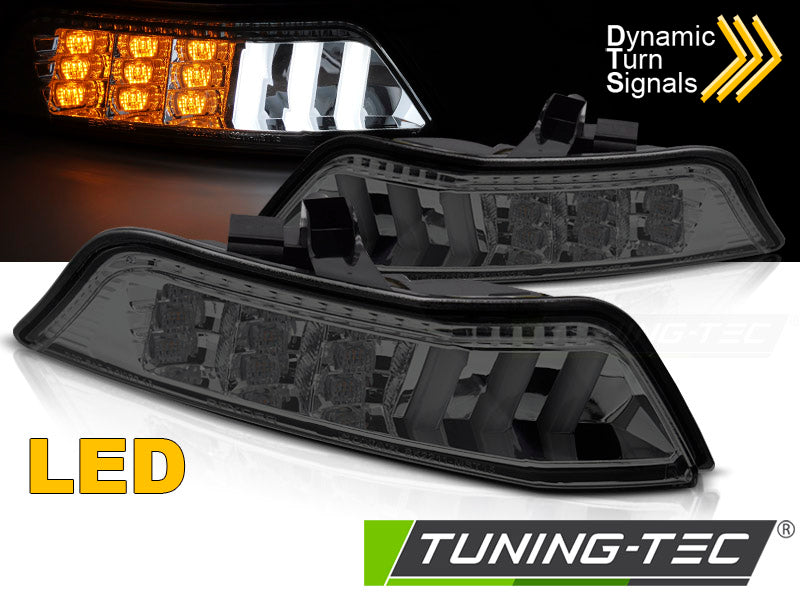 Feux de position avant à LED fumés séquentiels compatibles avec Ford Mustang 15-17