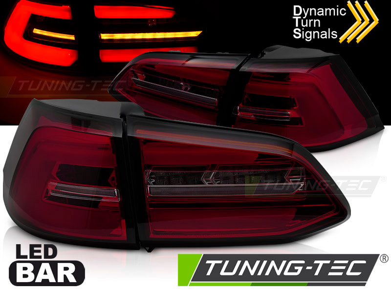 Feux arrière à LED rouges fumés SEQ compatibles avec VW Golf 7 13-17 SW