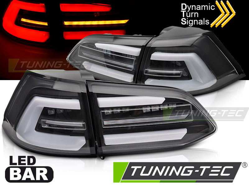 Feux arrière à LED noirs SEQ compatibles avec VW Golf 7 17-19 SW