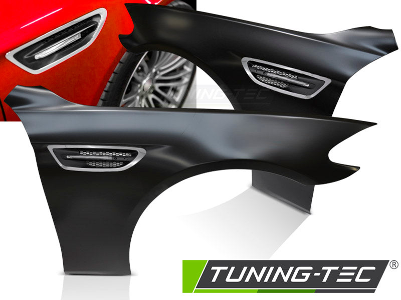 Ailes sport chromées avec ouïes latérales, compatibles BMW F10 F11 (2010-2016)