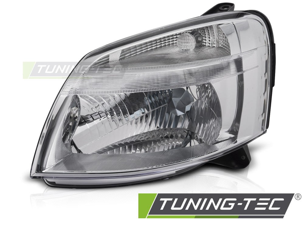 Phare chromé gauche TYC compatible avec Citroën Berlingo et Peugeot Partner 02-10