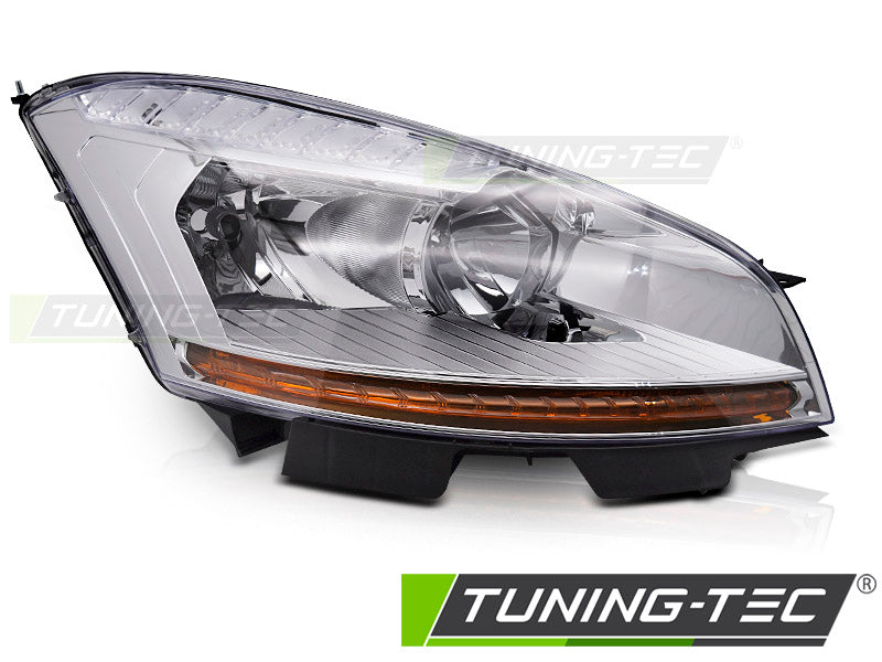 Phare chromé droit TYC compatible avec Citroën C4 Picasso 06-10