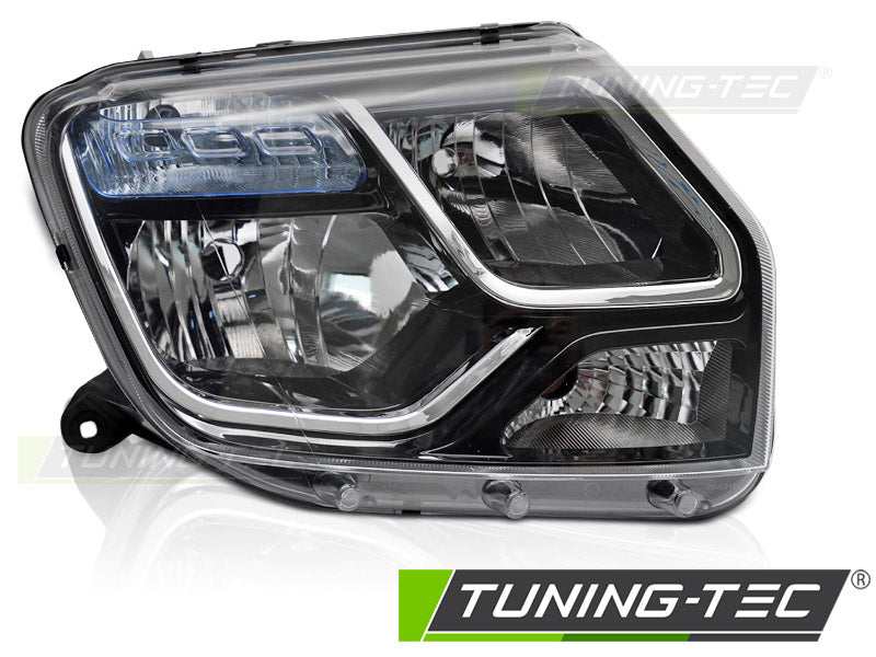 Phare avant noir côté droit TYC compatible avec Dacia Duster 13-17