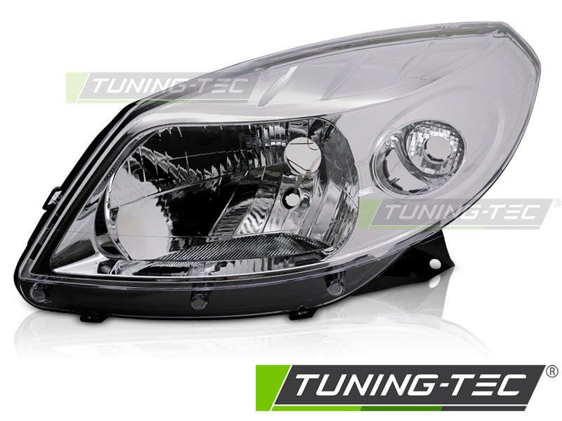 Phare chromé gauche TYC compatible avec Dacia Sandero 08-12