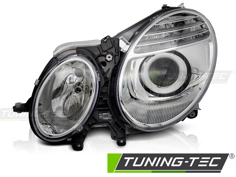 Phare chromé gauche TYC compatible avec Mercedes W211 06-09