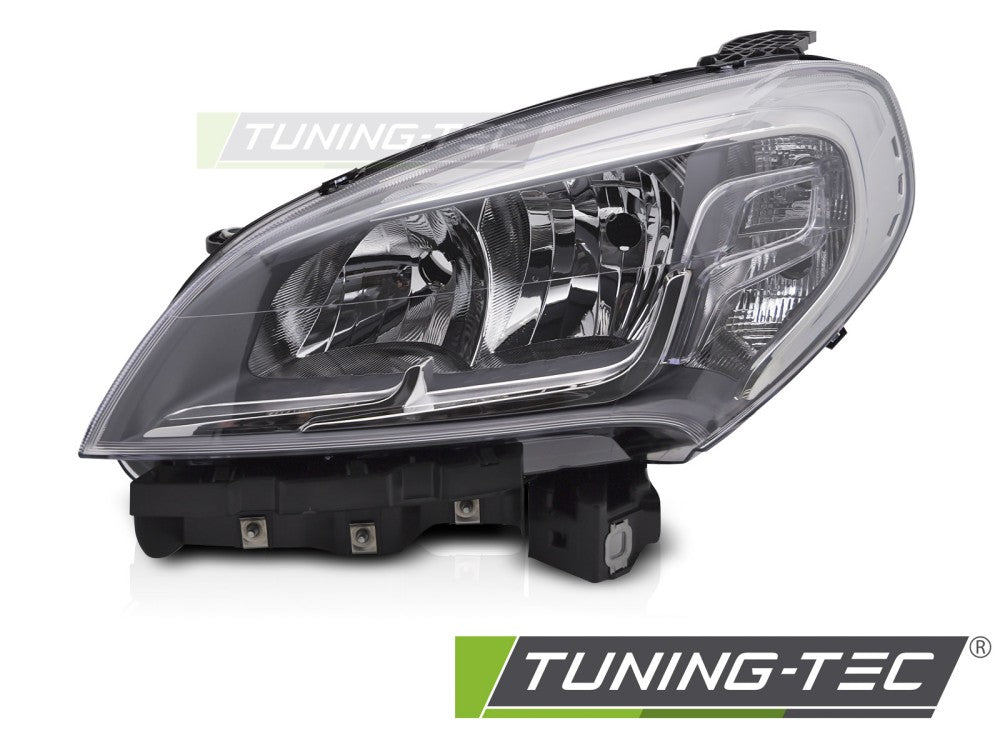 Phare avant gauche chromé TYC compatible avec Fiat Doblo 14-22