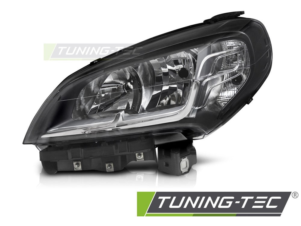 Phare avant gauche noir TYC compatible avec Fiat Doblo 14-22