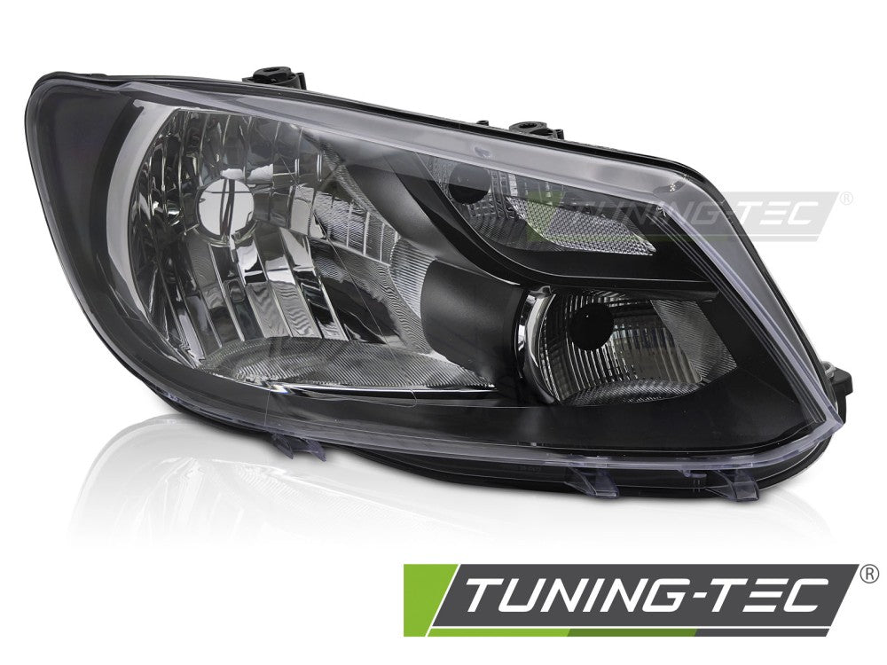 Phare noir côté droit H4 TYC compatible VW Caddy 11-14