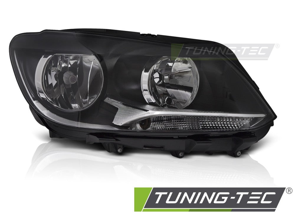 Phare avant noir côté droit H7 TYC compatible VW Caddy Touran 11-14