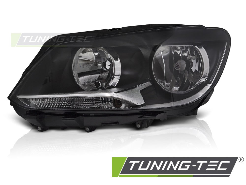 Phare avant gauche noir H7 TYC compatible VW Caddy Touran 11-14