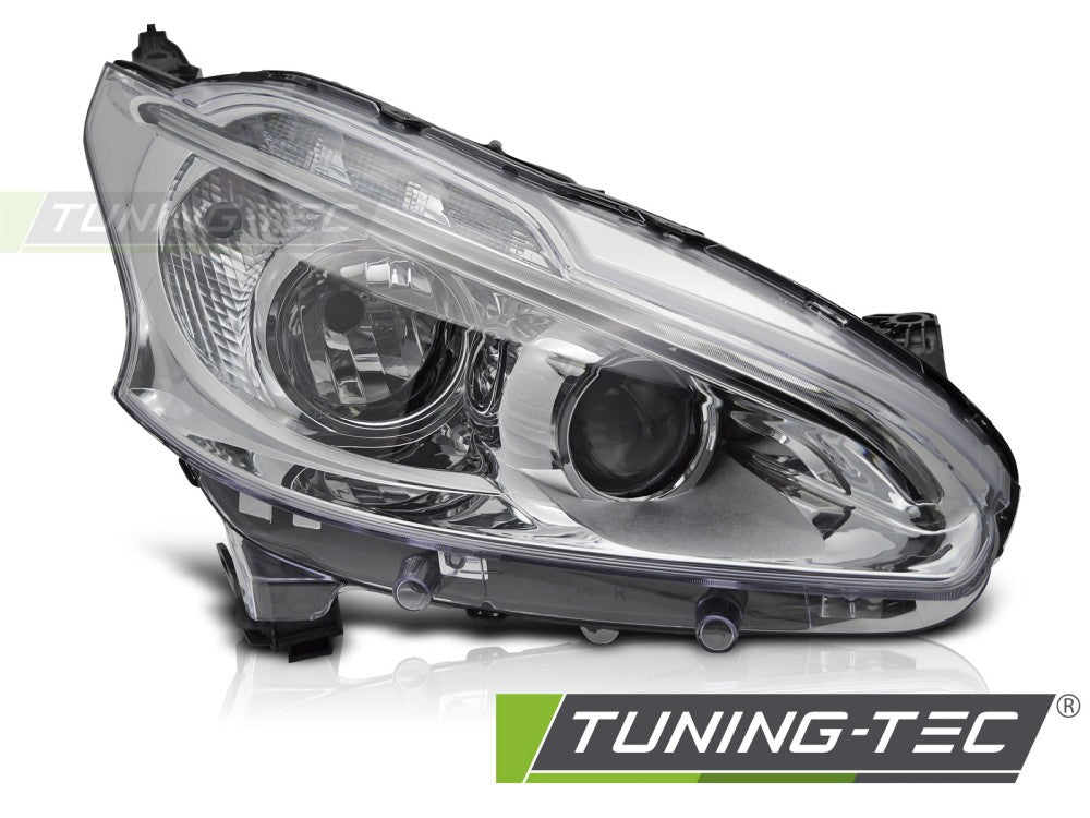 Phare avant droit à LED chromé TYC compatible avec Peugeot 208 12-15