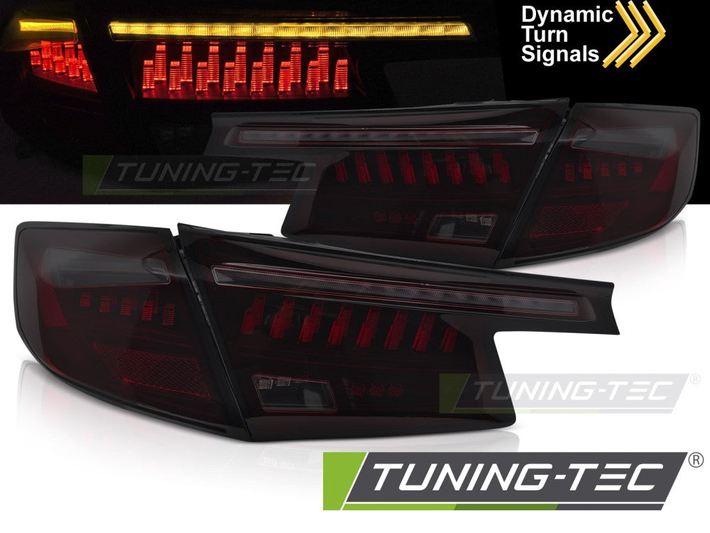 Feux arrière à LED noirs et rouges fumés compatibles avec Honda Civic XI 21- Hatchback