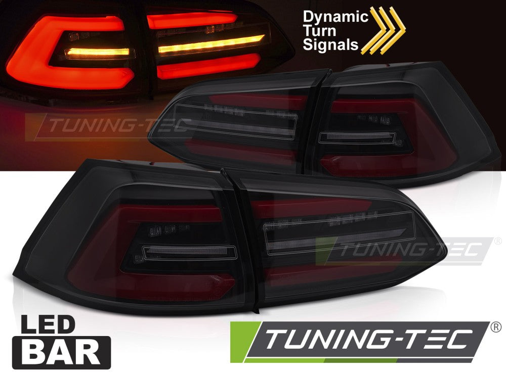 Feux arrière à LED noir fumé avec Redseq compatibles avec VW Golf 7 SW 17-19