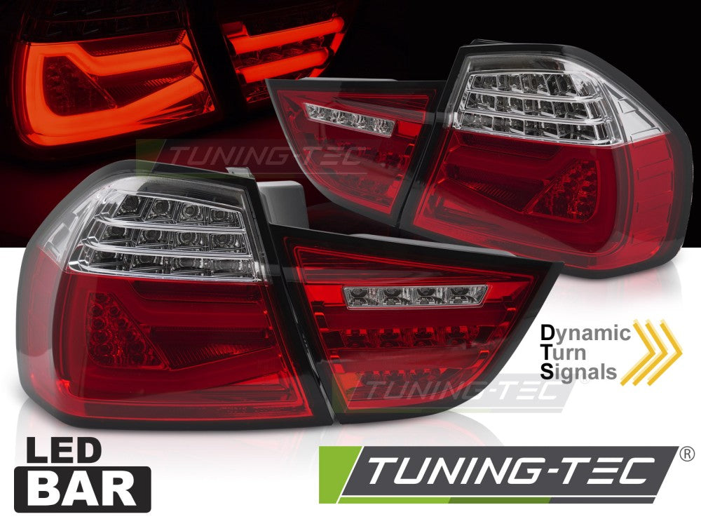 Feux arrière à LED rouges et blancs séquentiels compatibles BMW E90 09-11